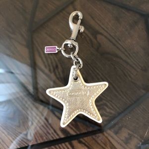 Coach Star Leather Keychain